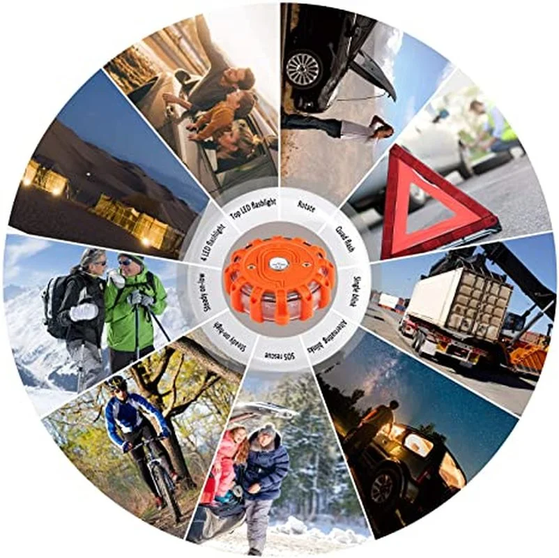 

Car Emergency Light Help Flash V16 Homologated Approved Dgt Road Flares Safety Flashing Warning Magnetic Beacon Police Light