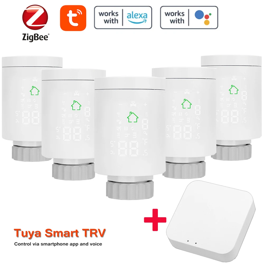 

Термостат Zigbee с регулятором температуры, умный термостат с функцией отопления, с голосовым управлением через Alexa