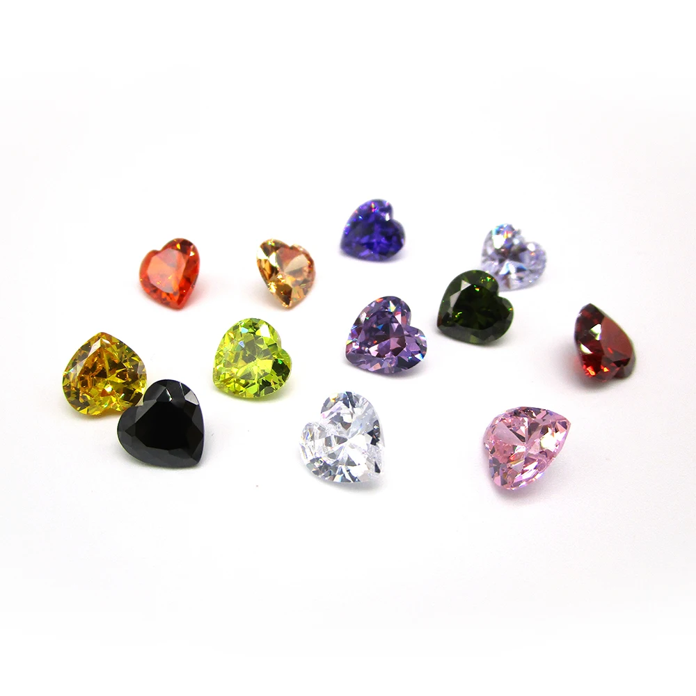 

Free Shipping Cubic Zirconia 50pcs/Lot 3x3~12x12mm Heart Cut 5A Quality Lavender Color CZ Stone Synthetic Gems For Jewelry