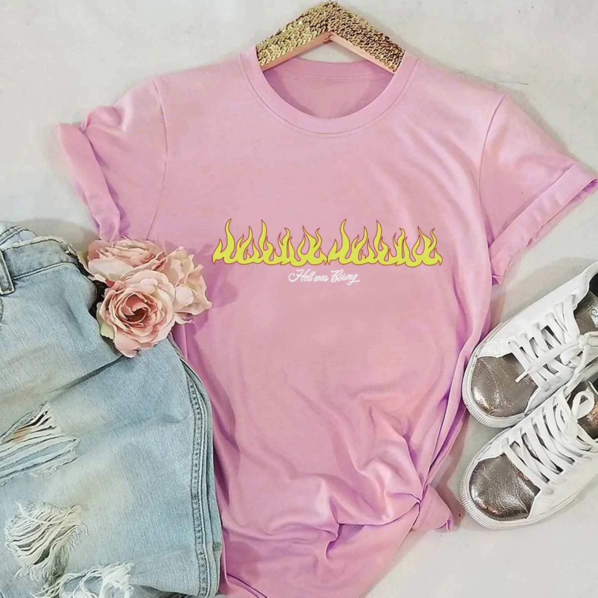 

Hot Style European and American Tops with Letter Printing Short-sleeved Women's T-shirts Summer Plus Size