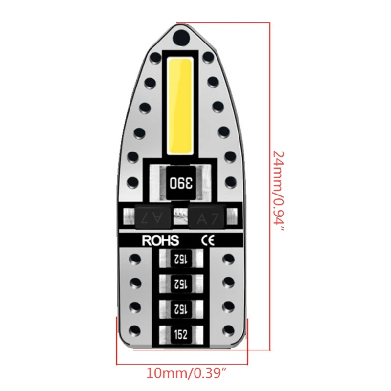 

10Pcs T10 W5W LED Bulb Canbus 194 168 LED Super Bright Car Interior Light License Plate Signal Lamp