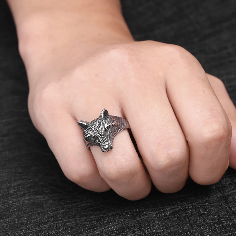 

2020 Men's Fashion Trend Personality Creative New Ring Retro Atmosphere Classic Wolf Head Ring Anniversary High Quality