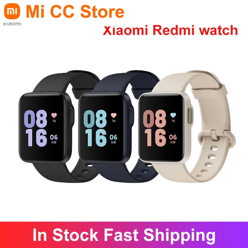 Умные часы Xiaomi Redmi Watch с NFC, мониторингом сердечного ритма и сна, водонепроницаемыми, совместимыми с Bluetooth, 1,4-дюймовым экраном для спорта, управляемые искусственным интеллектом.