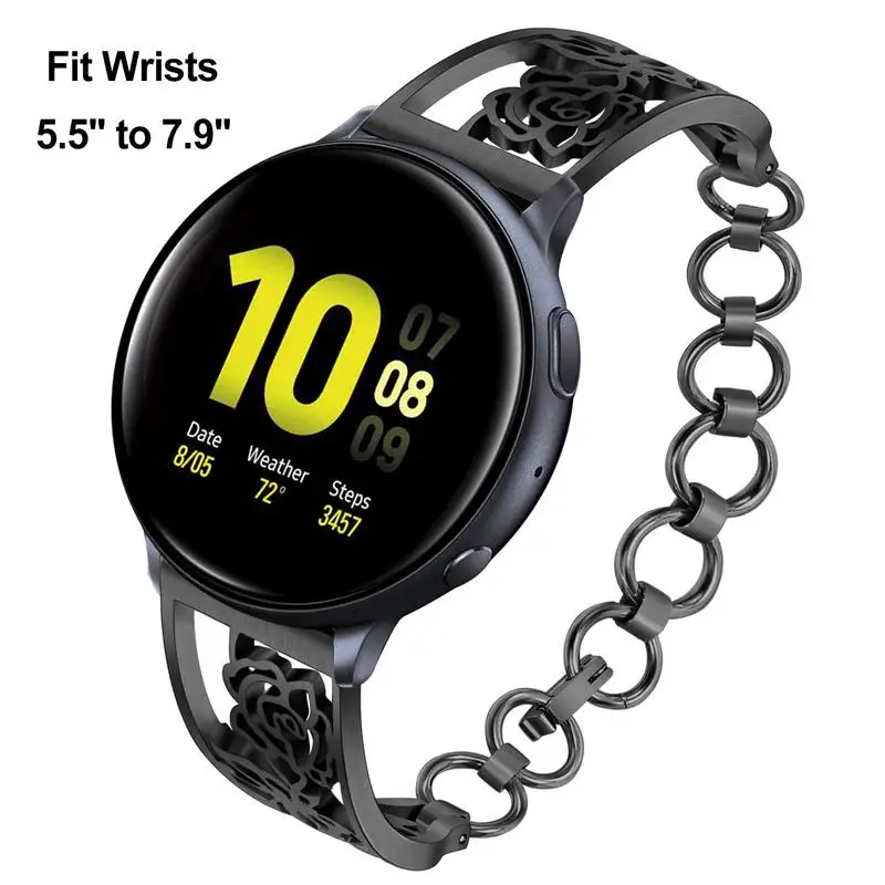 Женский ювелирный ремешок для часов 20 мм для samsung Galaxy Watch 42 мм/Active Active2 40 мм 44 мм/S2 классический женский ремешок быстросъемный ремешок