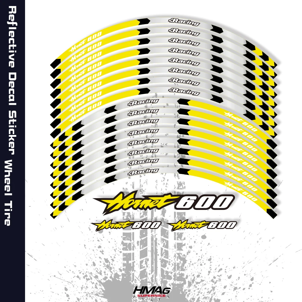 

For Honda Hornet 600 17 Inches Motorcycle Sticker Decals Reflective Waterproof Wheel Hub Wheel Racing Sticker Decal