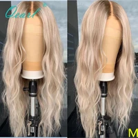 lace front wig for women human hair frontal wigs ombre light blonde ashy highlights colored wavy lace wig remy hair 150 qearl