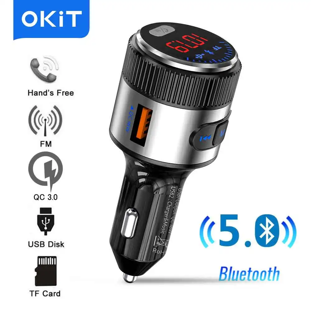 Автомобильный fm-передатчик Bluetooth 5 0 Стерео Авторадио 2020 беспроводная гарнитура