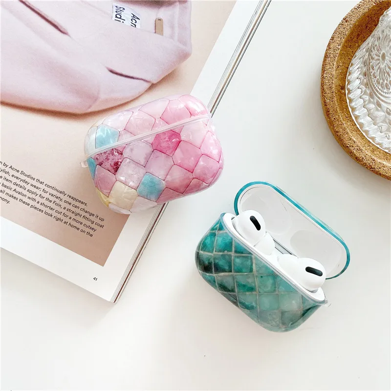 Чехол для Apple Airpods с абстрактным мраморным узором, чехол для наушников, чехол для Air pods Pro, Роскошный чехол для наушников с раковиной, чехол для наушников s Funda