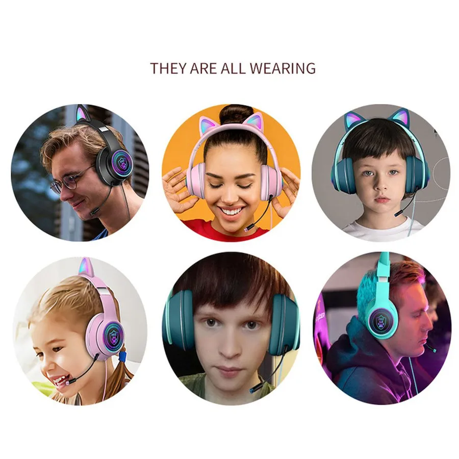 

Wired Gaming Headset Growing LED Light Headphones Surround Sound Deep Bass Stereo Earphones With Microphone For Computer Laptop