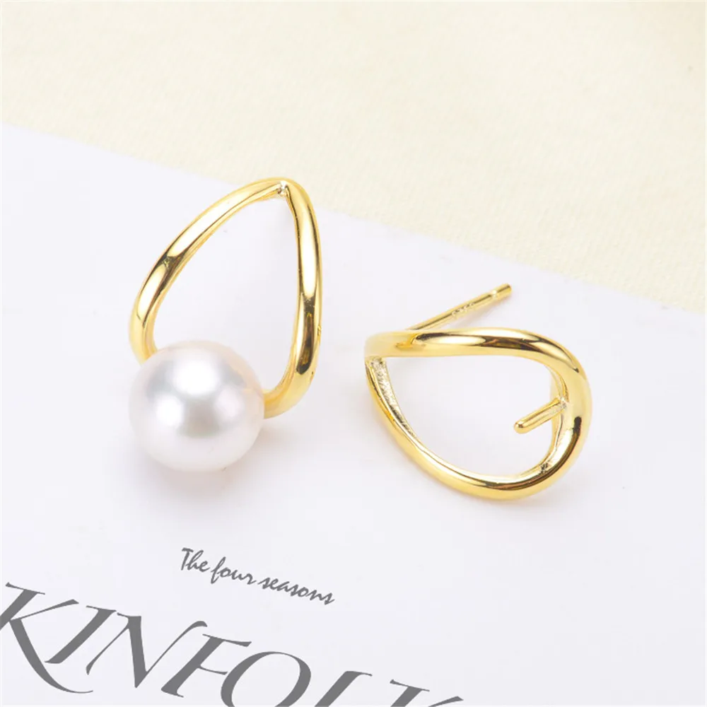 

925 Sterling Silver Plating Earrings Pearl Earrings Accessories Findings Earrings Jewelry Parts Fittings Mountings DIY Girl Gift