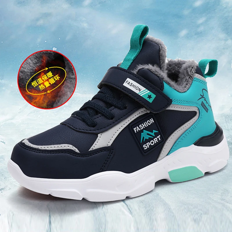 Boys Boots Winter Kids Snow Boots Sport Children Shoes for Boys Sneakers Fashion 2021 New Leather Child Shoes Size 28-39