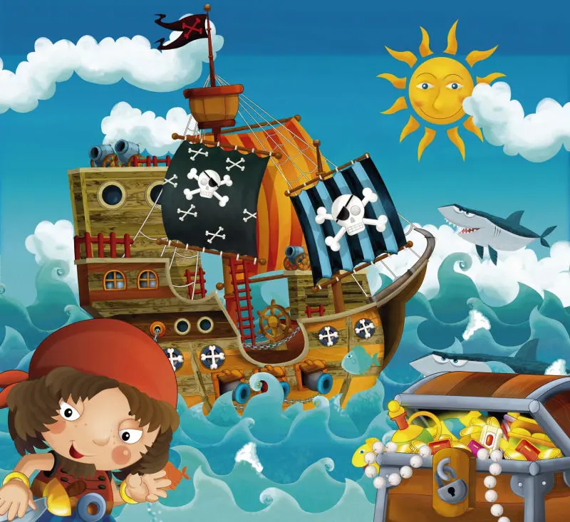 

JMINE Div 5D Pirates Ship Sun Sea Ocean Full Diamond Painting cross stitch kits art Cartoon 3D paint by diamonds