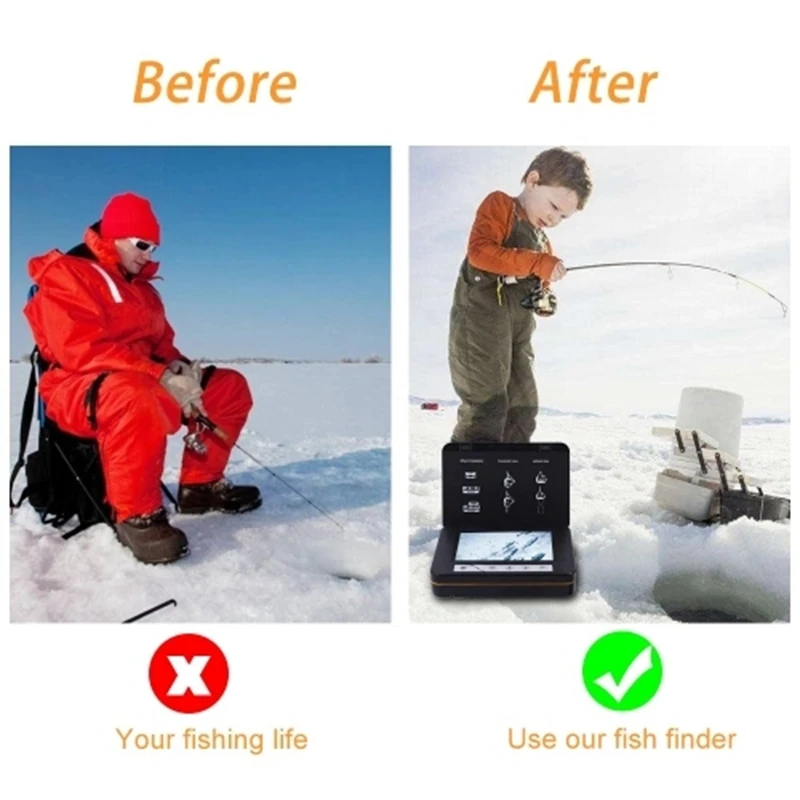 15M Fish Finder Underwater Ice Fishing Camera 5 Inch LCD Monitor with Night-Vision Temperature Direction Depth Display Fu | Электроника