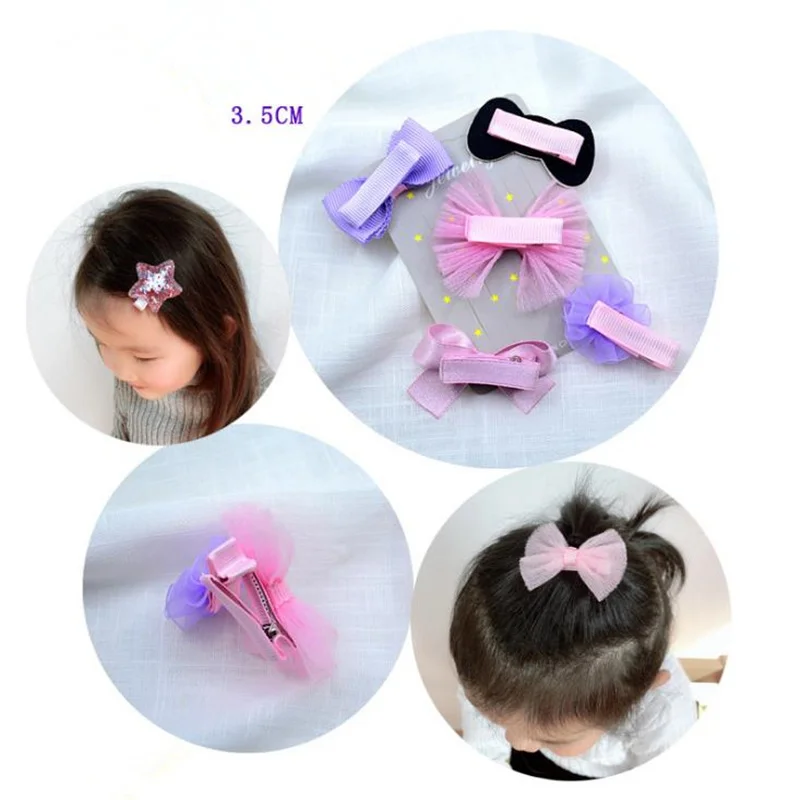 

New 5pcs/set Children Hair Clips Hair Accessories Girl Crown Tiara Hairpin Hairclips Christmas Gifts Newly