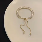 Женский браслет с натуральным пресноводным жемчугом, регулируемый браслет, 2021