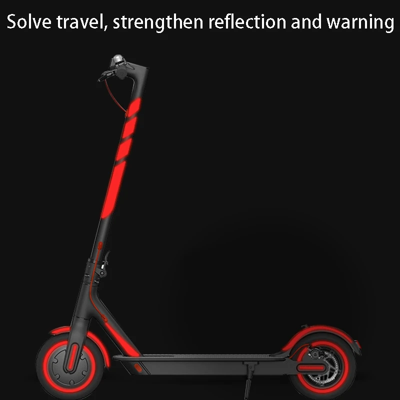 

2 Set Reflective Stickers Scooter Full Set Stickers for Xiaomi Series Kickscooter Foldable Stickers(Red&Yellow)