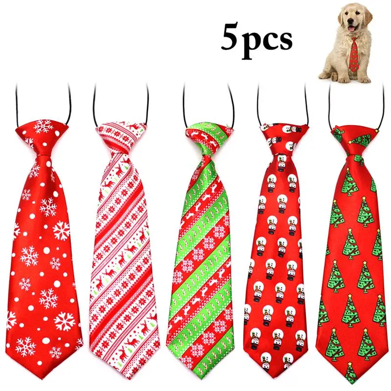 

5pcs Adjustable Dog Cat Pet Lovely Adorable Grooming Tie Necktie Fashion Christmas Grooming Bow Tie for Small Large Dogs