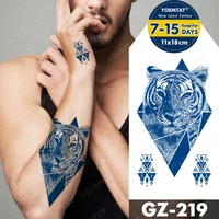 chest and shoulder tattoos for men tatoo temporal tiger lion linear geometric arm hand juice lasting tattoo waterproof 2021 art