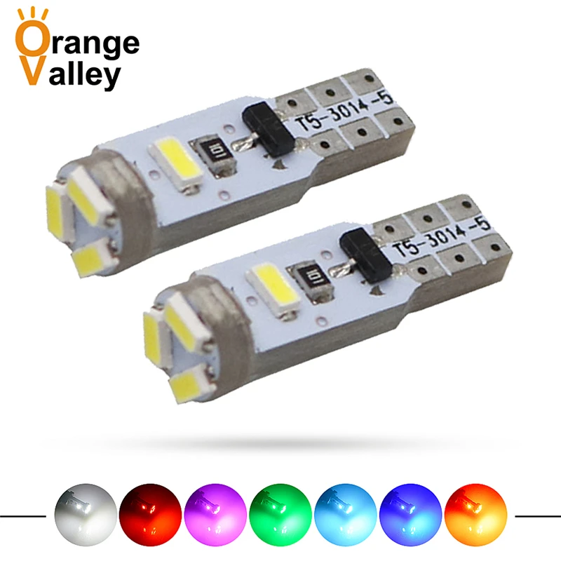 

500 шт., автомобисветодиодный светодиодные лампы T5 3014 SMD W1.2W 73 74 5