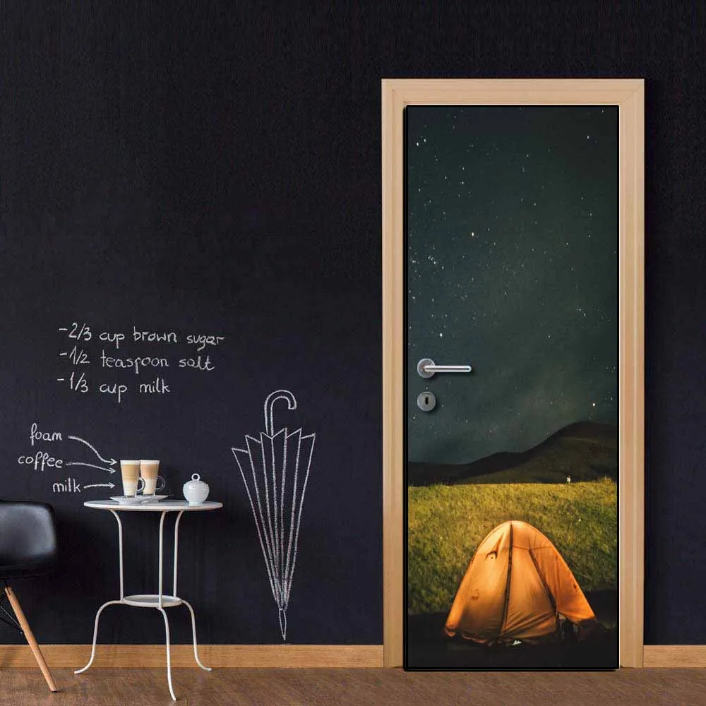 Креативная дверная наклейка для кемпинга популярная дверь фон фото настенная s