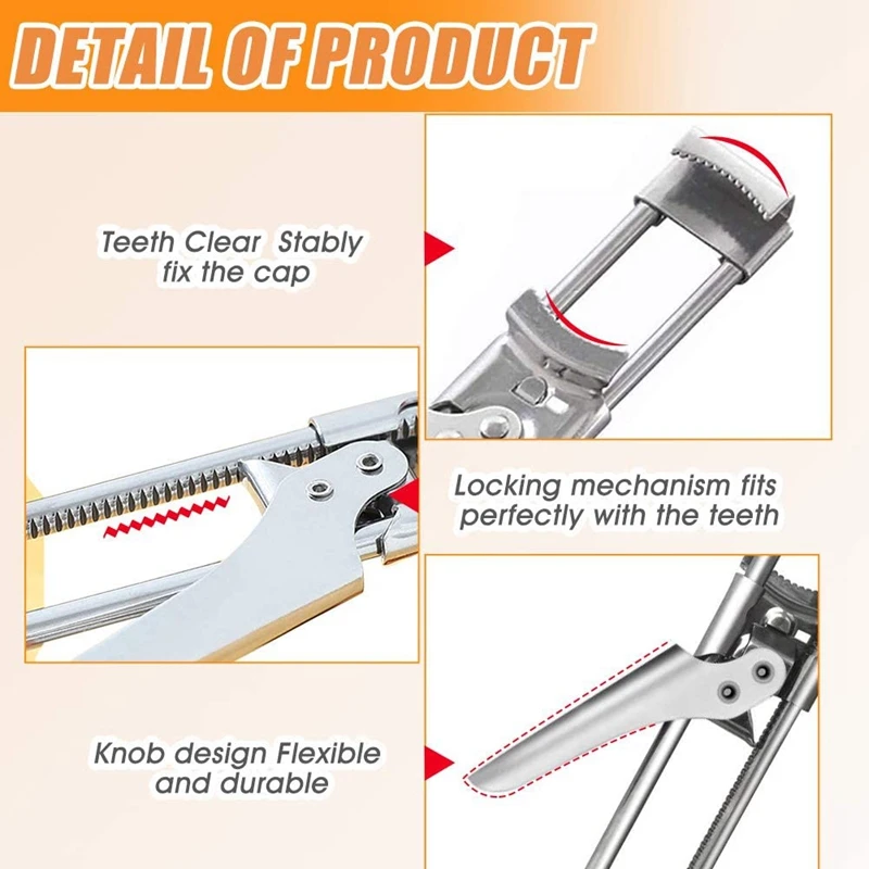 

6 Pcs Master Opener Adjustable Jar& Bottle Opener,Kitchenware Stainless Steel Adjustable Multifunctional Side Cut Opener