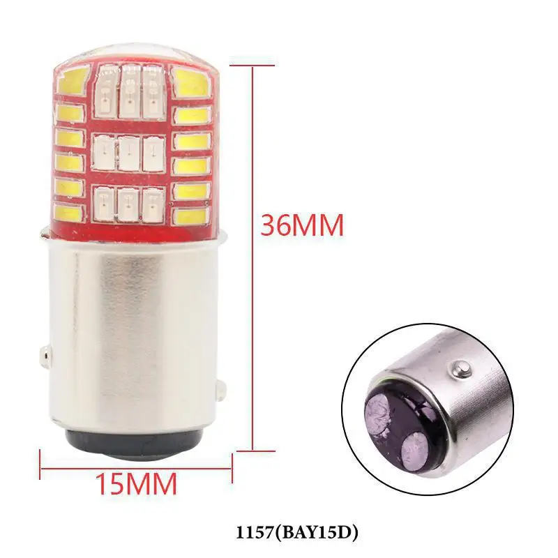 

2PC LED 3014 LED 42SMD Bulbs For Car Tail Brake Lights Auto Turn Signal Lamp Bulb white+red Automobile Brake Light Bulb Lamp