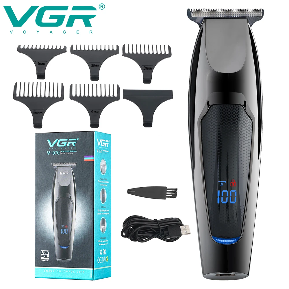 

Профессиональная машинка для стрижки волос Vgr, перезаряжаемый триммер для мужчин, устройство для стрижки бороды