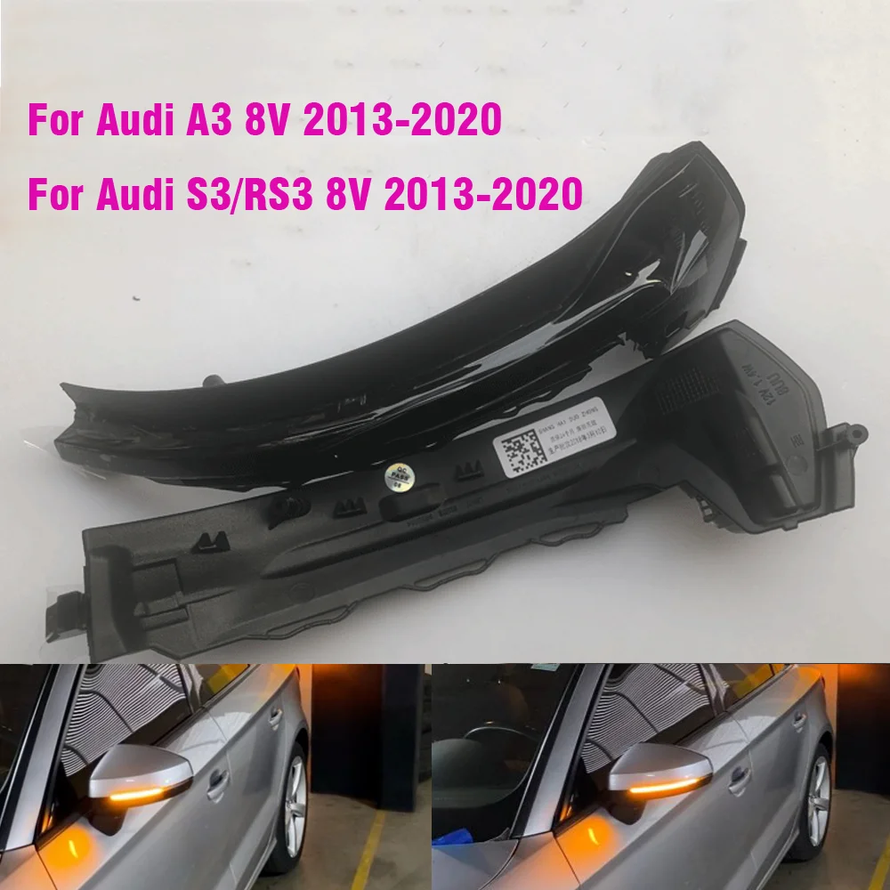 

For Audi A3 8V S3 RS3 LED Dynamic Turn Signal Light Flashing Water Side Mirror Indicator Blinker 2013 2014 2015 2016 2017 2018