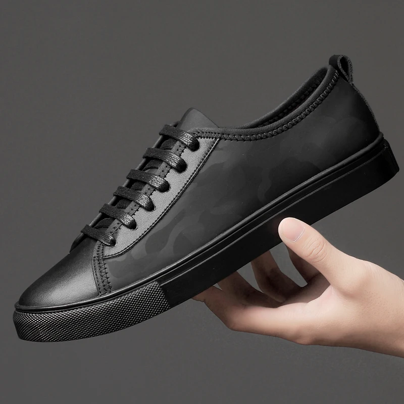 Мужские повседневные кроссовки из натуральной кожи Роскошная белая обувь