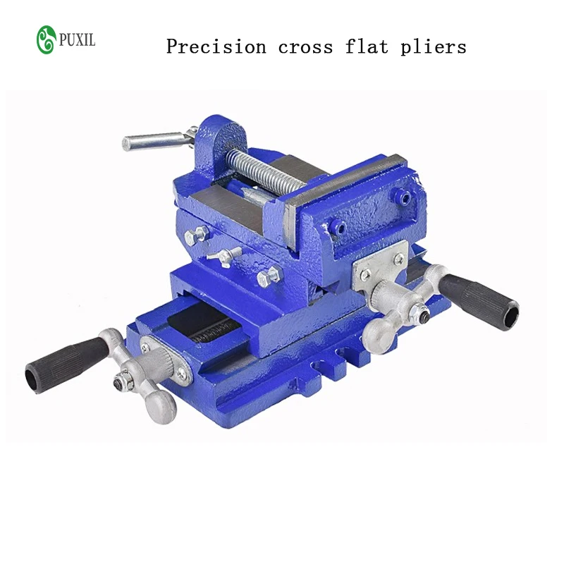 

Two-Way Movement Bench Drill Operating Platform Flat Tongs Precision Bench Vise Clamp Tool Heavy Duty Cast Iron Plain Vice