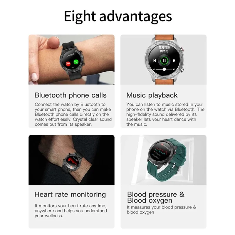 

MX5 Bluetooth Call Smart Watch Men Custom Dial IP68 Waterproof Sport Smartwatch Music Playback GT2 For Android Ios