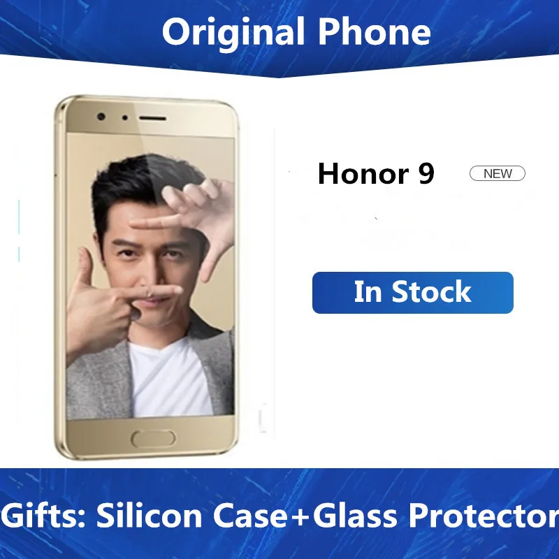 Международная версия Honor 9 STF-L09 мобильный телефон Kirin 960 Android 7,0 5,1" FHD 1920X1080 4 Гб ram 64 Гб rom 20,0 МП NFC