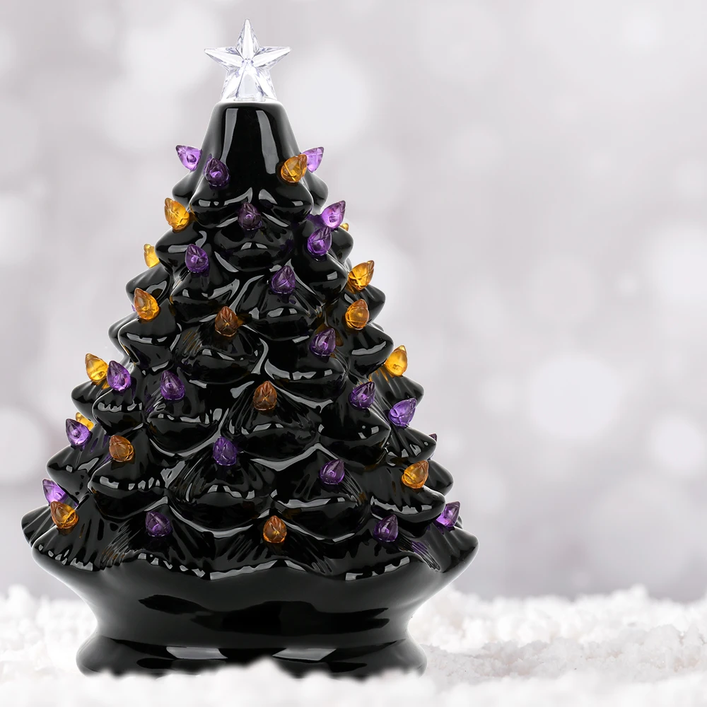 

Christmas Home Decoration Mini Ceramic Tree Festival Christmas Tree Décor Vintage Decoration Winter Tree Holidays Party Supplies
