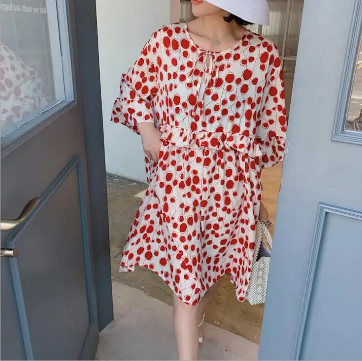 Новое поступление 2019 летнее платье для беременных милые женские платья в горошек