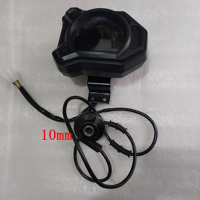 10mm TKOSM мотоциклетный ЖК-цифровой измеритель скорости одометр тахометр расход топлива Настольный измеритель скорости датчик для Yamaha BWS R 125 - Цвет: 10mm