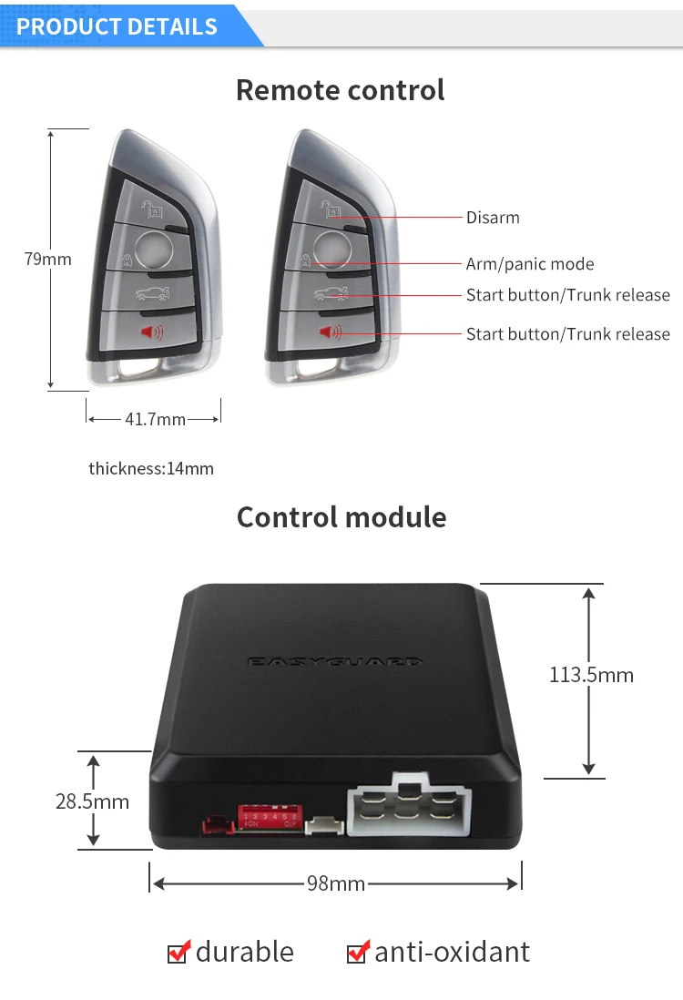 Easyguard компания Smart key keyless go car аварийная система удаленного запуска двигателя Кнопка запуска touch ввода пароля DC12V вибрац