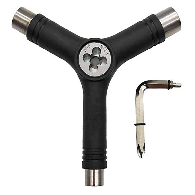 

ELOS-All-In-One Multi-Functional Skate Tool T-Tool + Y-Tool Alle Key + L Wrenchtool for Mini Skateboard Cruiser Scooter