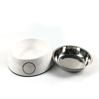 designer fashion brand small dog pet dog food bowl french bulldog chihuahua cat bowl stainless steel white feeding dog supplies