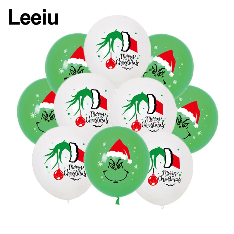 Leeiu 10 шт. Рождественская тема латексные воздушные шары Санта-Клаус новогодние и
