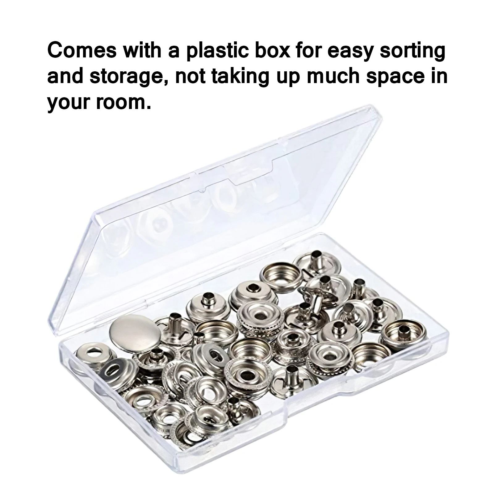 25 Sets Fastener Snaps ( 4 components 25pcs for each) with 3 Setting Tools 15mm/0.59in Stainless Steel Press Studs Fixing | Дом и сад