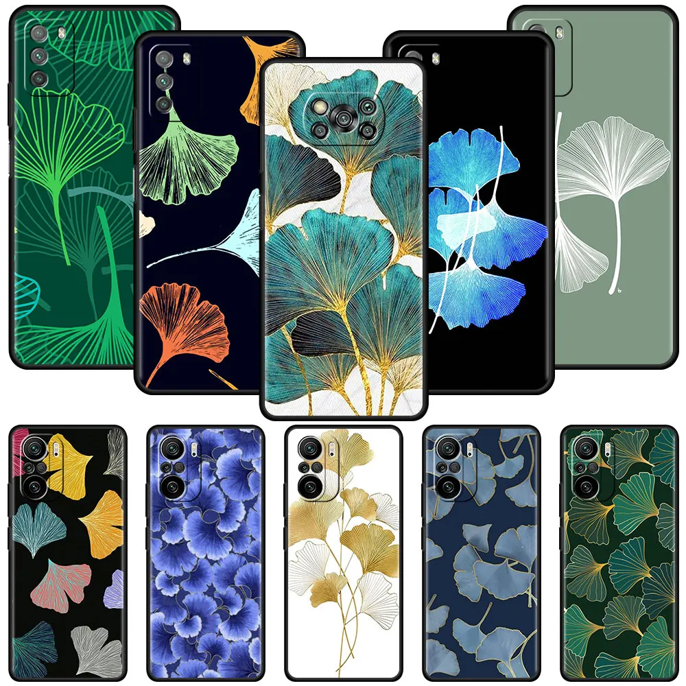

Phone Cases for Xiaomi Redmi Note 9S 9 8 7 8T 10 Pro K40 9C 9A 7A 6A 8A 6 Soft Silicone Funda Ginkgo Leaf Cover