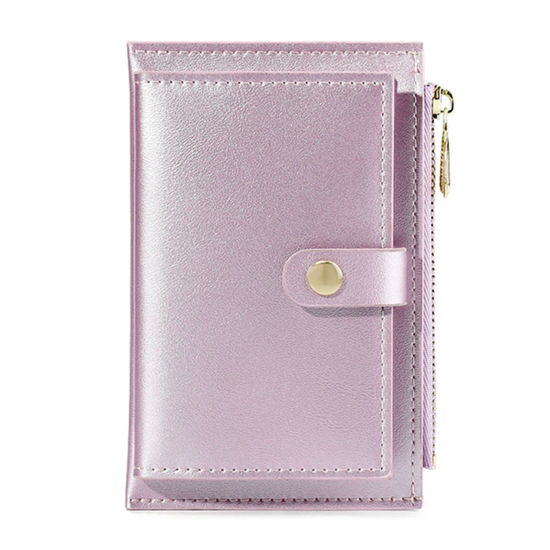 

2021 Newest Hot Women Short Small Coin Purse Wallet Ladies Leather Folding Card Card Holder Laser Colorful Coin Purses