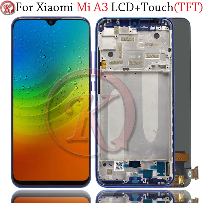 Качественный ЖК дисплей TFT для XiaoMi MI A3 с рамкой MIA3 дигитайзер в сборе
