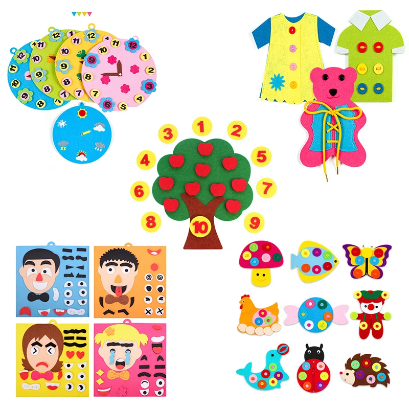 

Infant Todderl Montessori Educational Learning DIY Set Creativity Developing Colorful Interesting Toys For Children Kids Gift