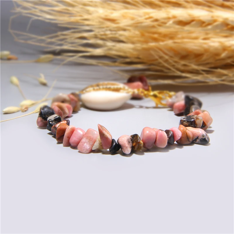 Богемный натуральный Каури Браслет-ракушка Кристальные чипы из натурального