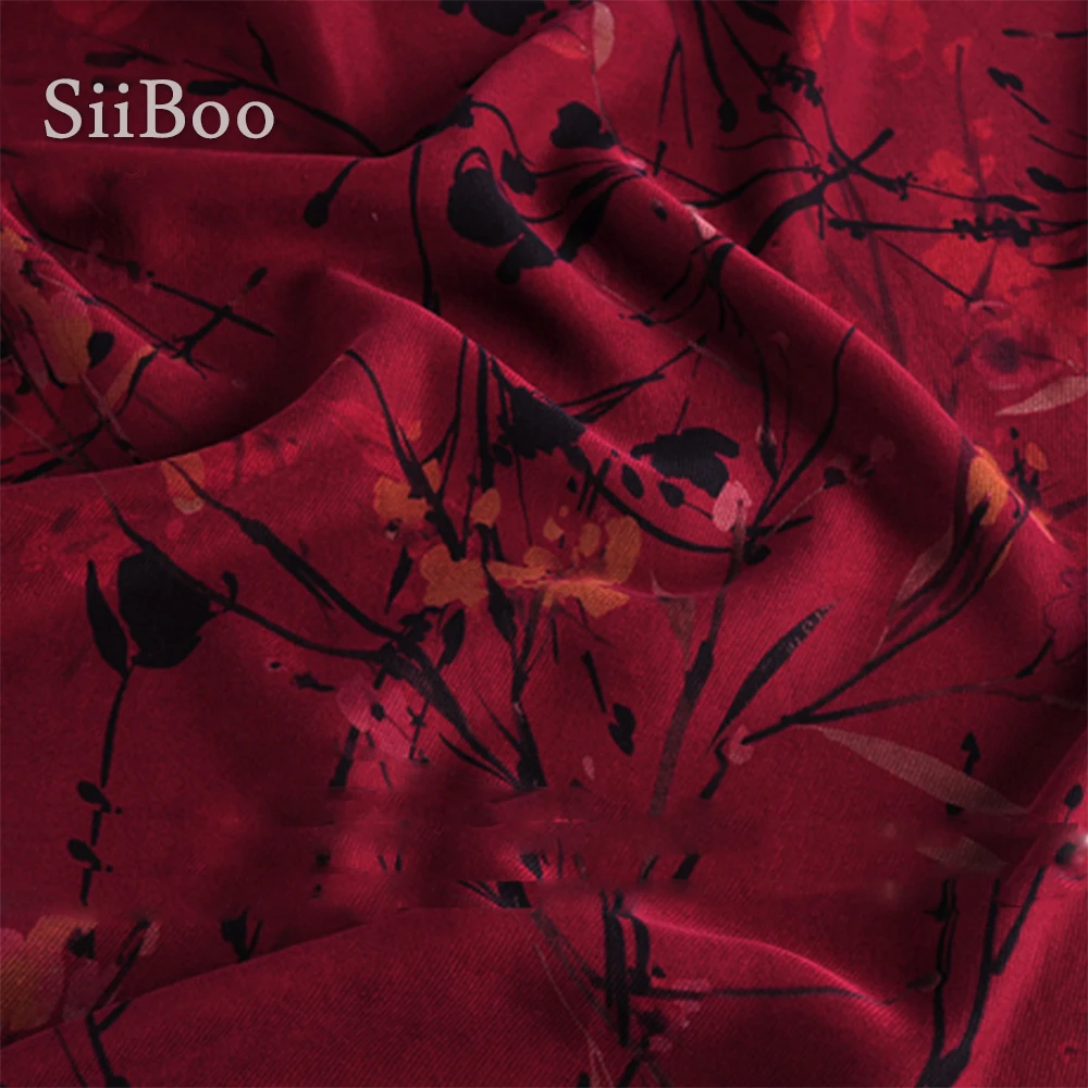 Роскошная дизайнерская ткань из 100% шелка с цветочным принтом для платья пальто 40