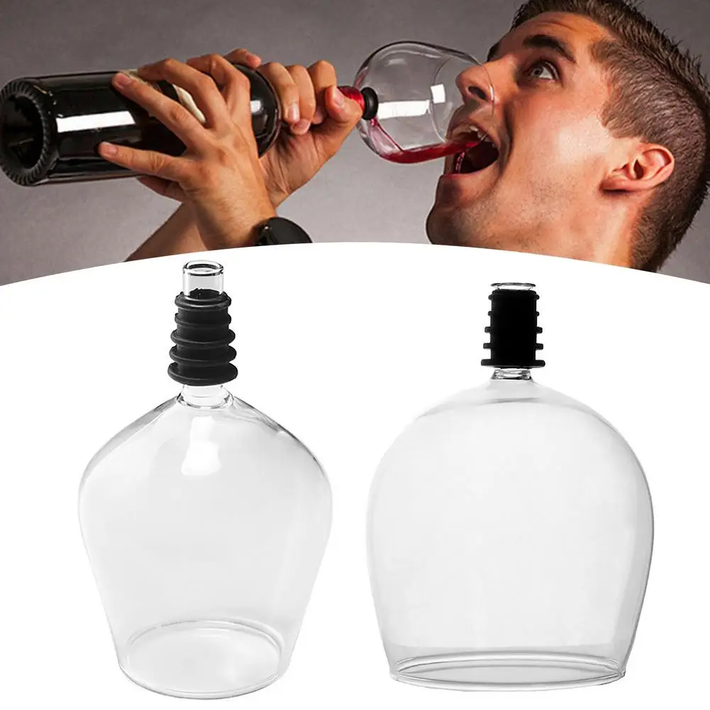 

Creative wine and champagne glass, directly from the crystal bottle cocktail glass and silica gel sealed drink