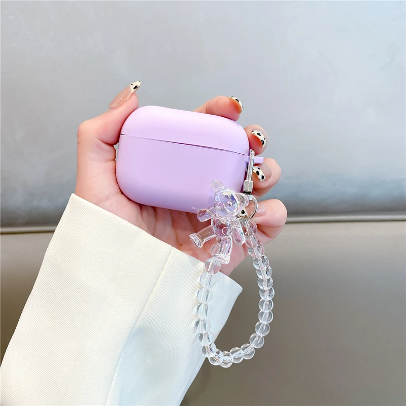 

fundas For AirPods 3 Pro /AirPods 2 Case Cute Korean bear Pendant headphone case air pods pro cover soft silicone Earphone Cover