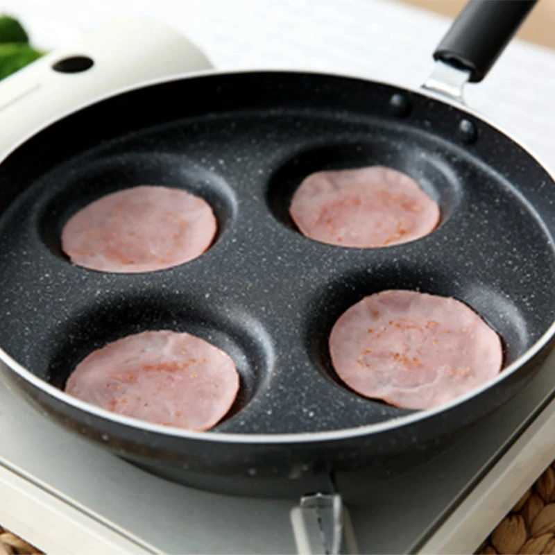 

Four-Hole Omelet Pan For Eggs Ham Pan Cake Maker Frying Pans No Oil-Smoke Breakfast Grill Pan Cooking Pot Multifunction Nonstick