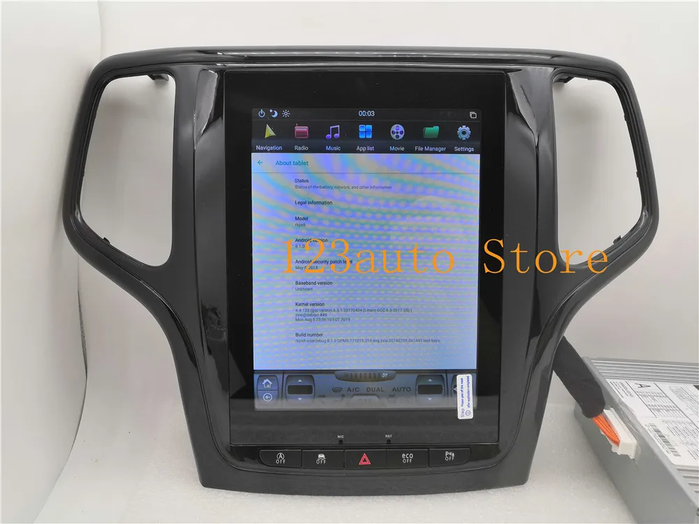 10,4 ''Tesla стиль Android 8,1 автомобильный dvd-плеер gps навигация для JEEP Grand Cherokee 2012- стерео радио CARPLAY ips PX6 HDMI